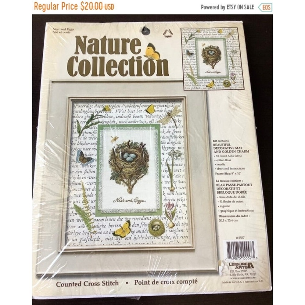 Nest and Eggs - Leisure Arts Nature Collection - Counted Cross Stitch - 8" x 10"